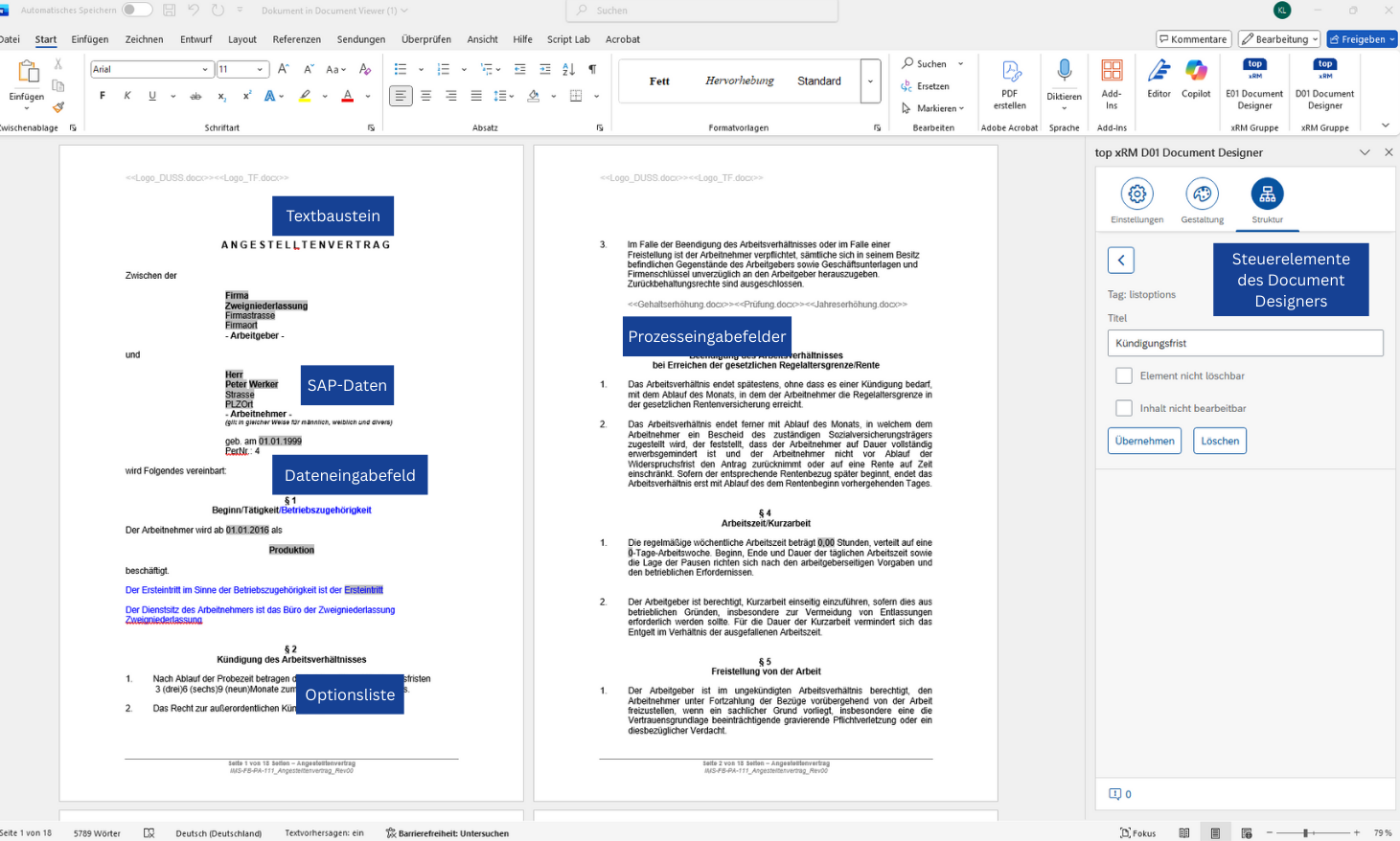 Document Designer für top xRM